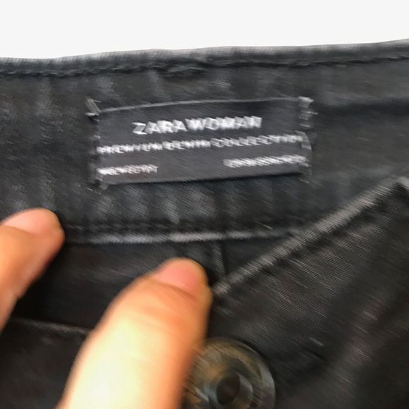 Zara Womens Skinny Jeans Blue Red Stripe 5 Pocket Zipper Denim Casual Pants 6 - Picture 2 of 9